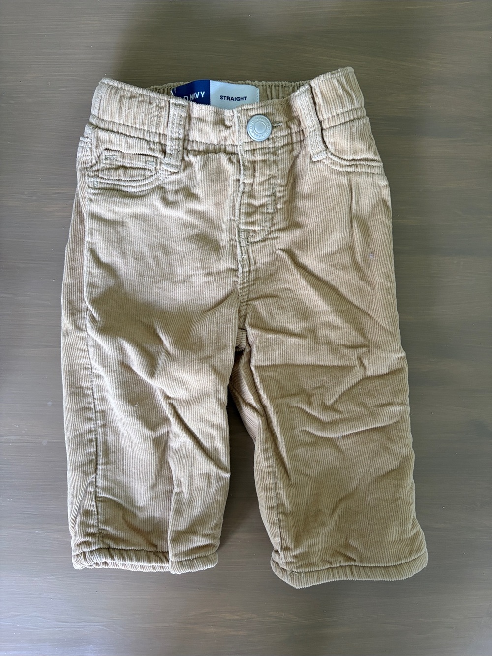 Old Navy Fleece Lined Corduroy Tan Pants Size 3-6 Months